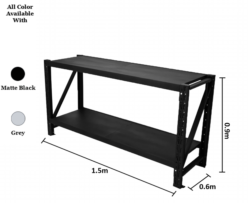 1.5m x 0.9m x 0.6m 400KG (W x H x D) Heavy Duty Workbench – Available in Mettle Black and Grey