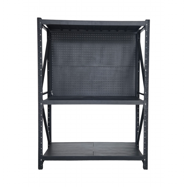 1.5m x 2.0m x 0.6m 600KG (W x H x D) Heavy Duty Pegboard Shelving – Available in Mettle Black and Grey