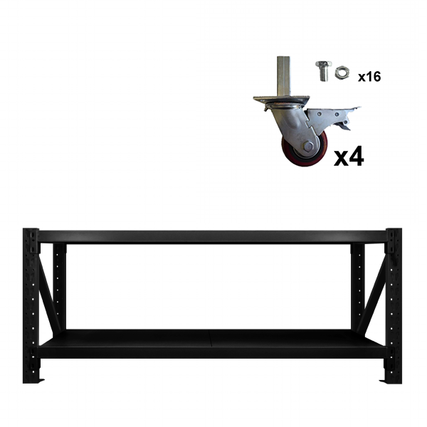 2.0m x 0.9m x 0.6m 400KG (W x H x D) Heavy Duty Workbench – Available in Mettle Black and Grey