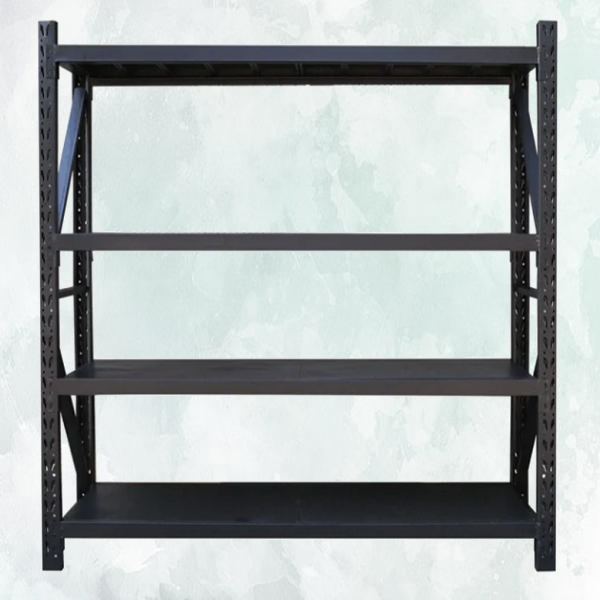 2.4m x 2.4m x 0.6m 800KG (W x H x D) Heavy Duty Shelving – Available in Mettle Black