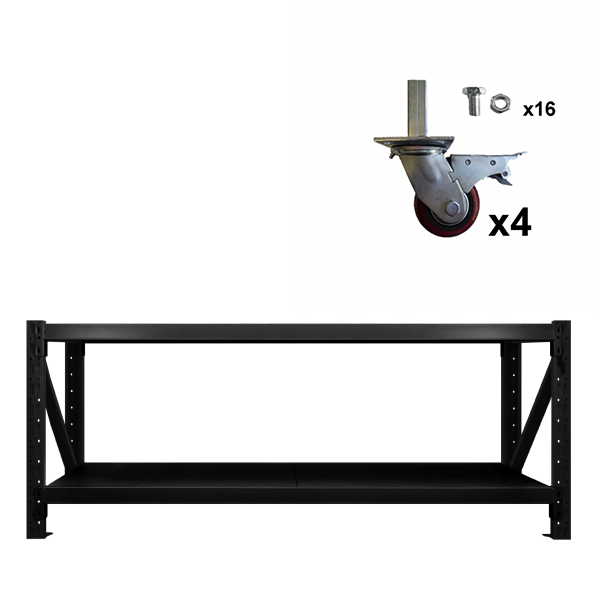 2.4m x 0.9m x 0.6m 600KG (W x H x D) Commerce Workbench – Available in Mettle Black and Grey