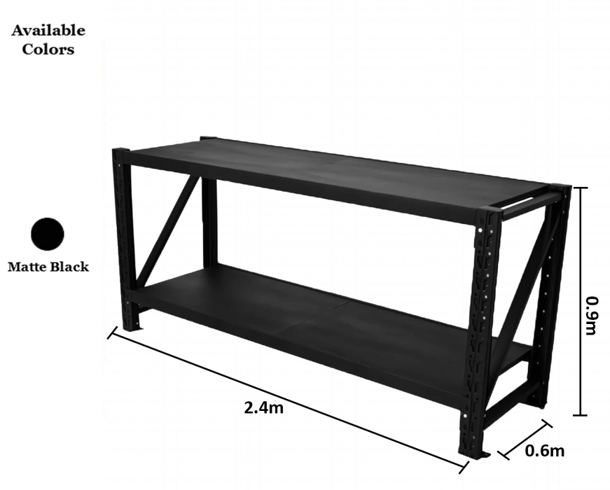 2.0m x 0.9m x 0.6m 600KG (W x H x D) Commerce Workbench – Available in Mettle Black and Grey