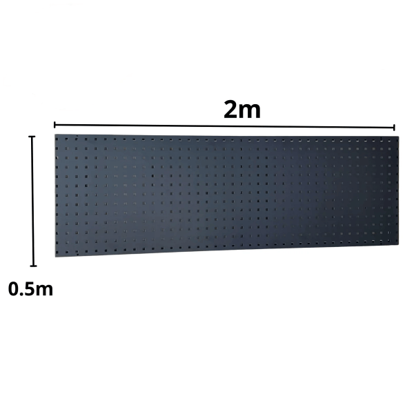 2.0m x 2.0m x 0.6m 600KG (W x H x D) Heavy Duty Pegboard Shelving – Available in Mettle Black and Grey